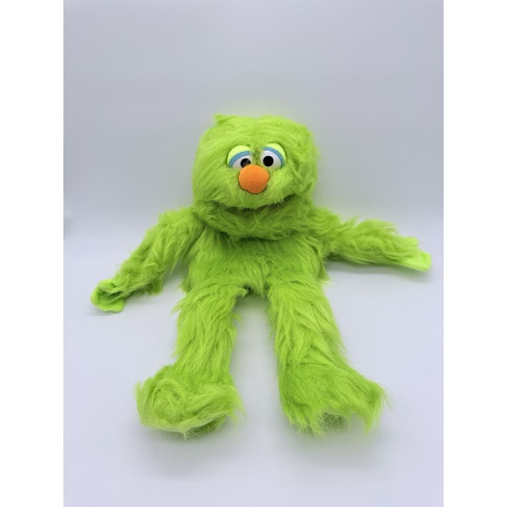 Silly Puppets Fuzzy Scruffy Green Monster Hand Puppet Plush 15"
